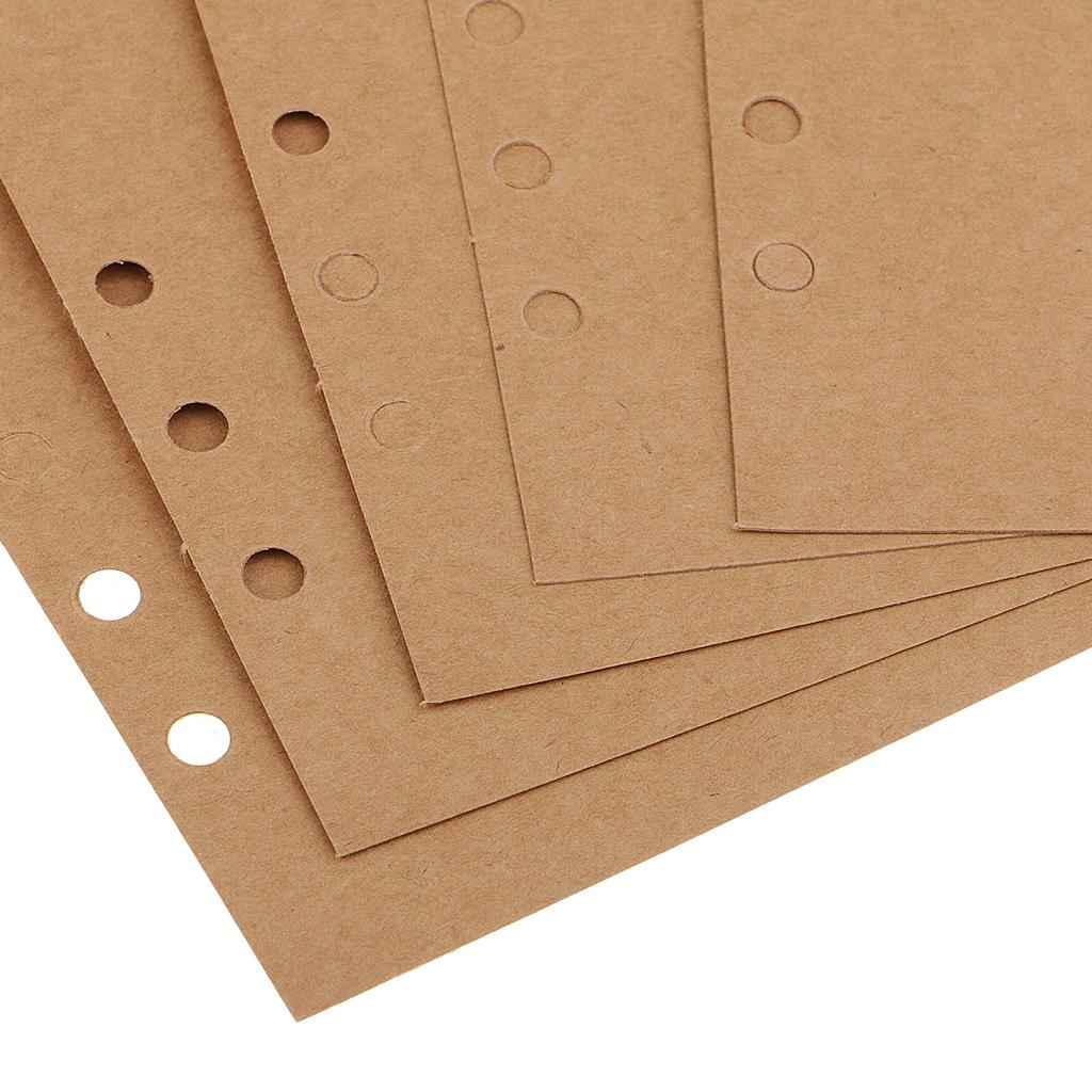 5 Piece A5 Kraft Tabbed Paper Planner Notebook Divider Index Page