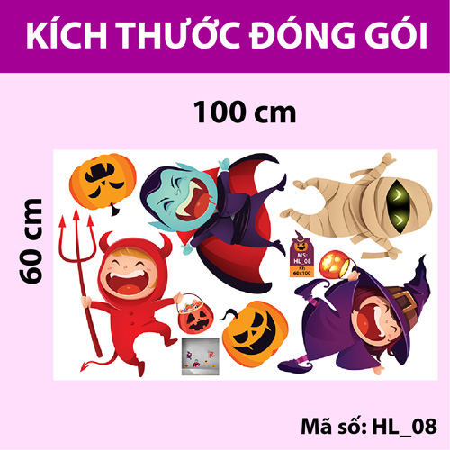 DECAL TRANG TRÍ HALLOWEEN COMBO SỐ 2