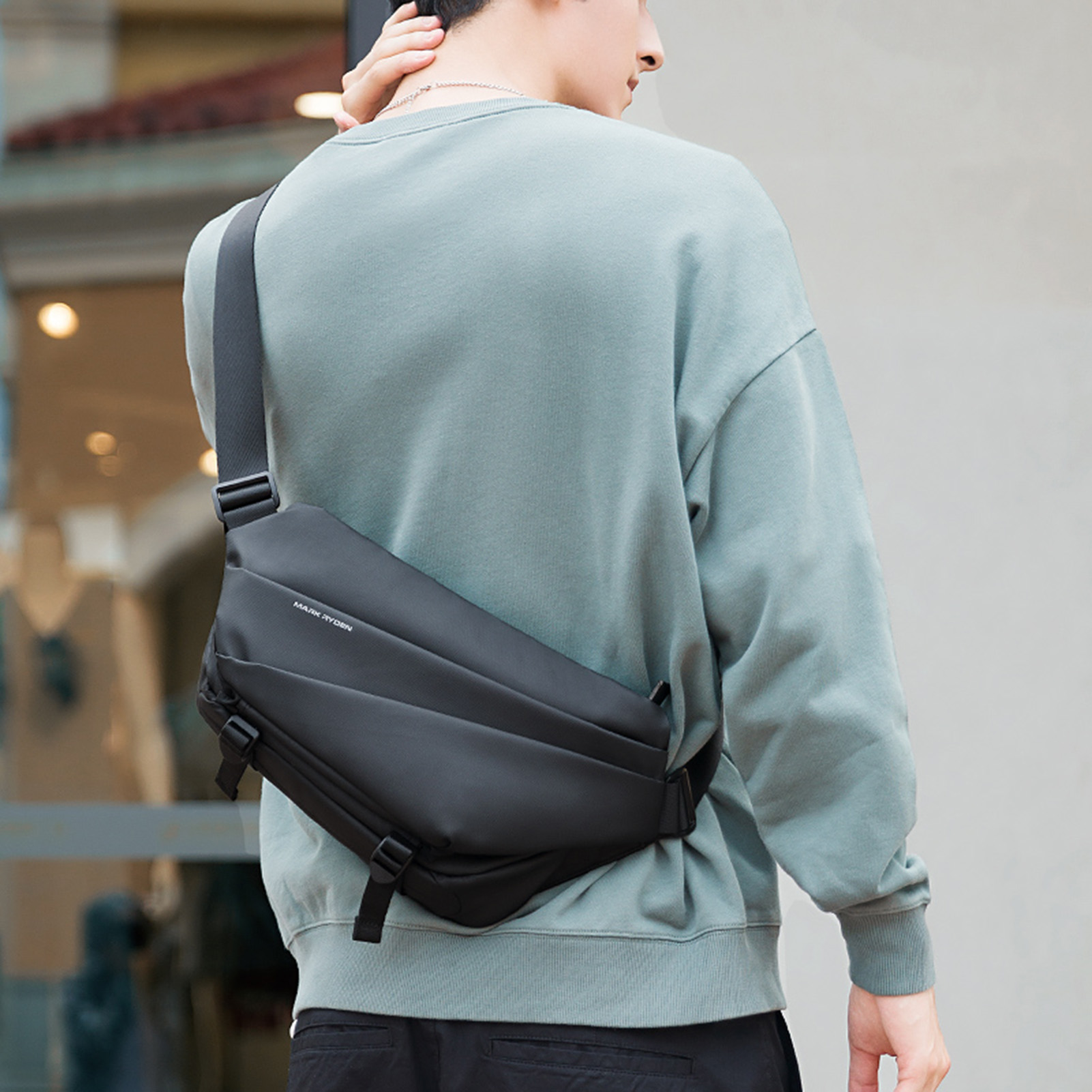 Túi Đeo Chéo Mark Ryden Kiểu Dáng Đơn Giản Cho Nam Giới Dung Tích Lớn Không Thấm Nước Simple Casual Chest Bag