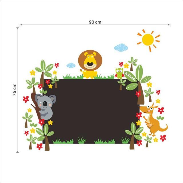 Decal dán tường Thú xinh và bảng đen