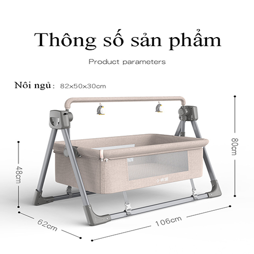 Nôi Điện Cho Bé Có Thiết Bị Điều Khiển Từ Xa Kèm Chương Trình Phát Nhạc SBR-008