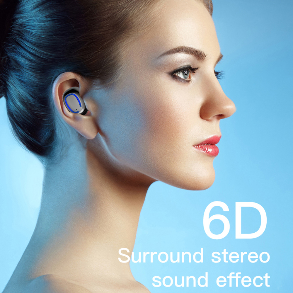 Tai Nghe Nhét Tai Không Dây Âm Thanh Nổi Bluetooth 5.0 TWS Không Thấm Nước Với Hộp Sạc Mic
