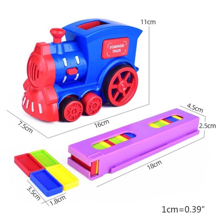 Đồ chơi Xe lửa - Tàu hỏa tự động xếp Domino có âm thanh và đèn vui nhộn cho bé