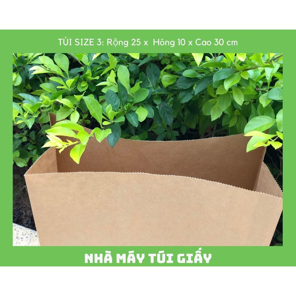 100 Chiếc Túi giấy kraft Nhật Kt: SIZE 3: 25x10x30cm KHÔNG QUAI ( ẢNH THẬT VÀ VIDEO)