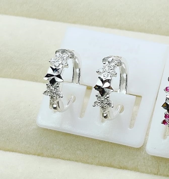 Bông tai trẻ em hình sao chất liệu bạc ta MS05s