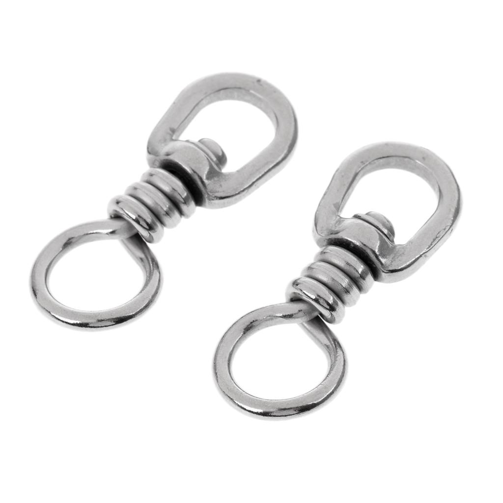 2Pcs Heavy Duty Fishing Swivels Solid Rings Hook Lures Connectors Tackle 5#