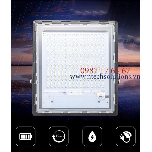 Đèn Pha Chống Lóa Cao Cấp Năng Lượng Mặt Trời JD-7300 Công Suất 300W - Mẫu 2021, Khung Nhôm