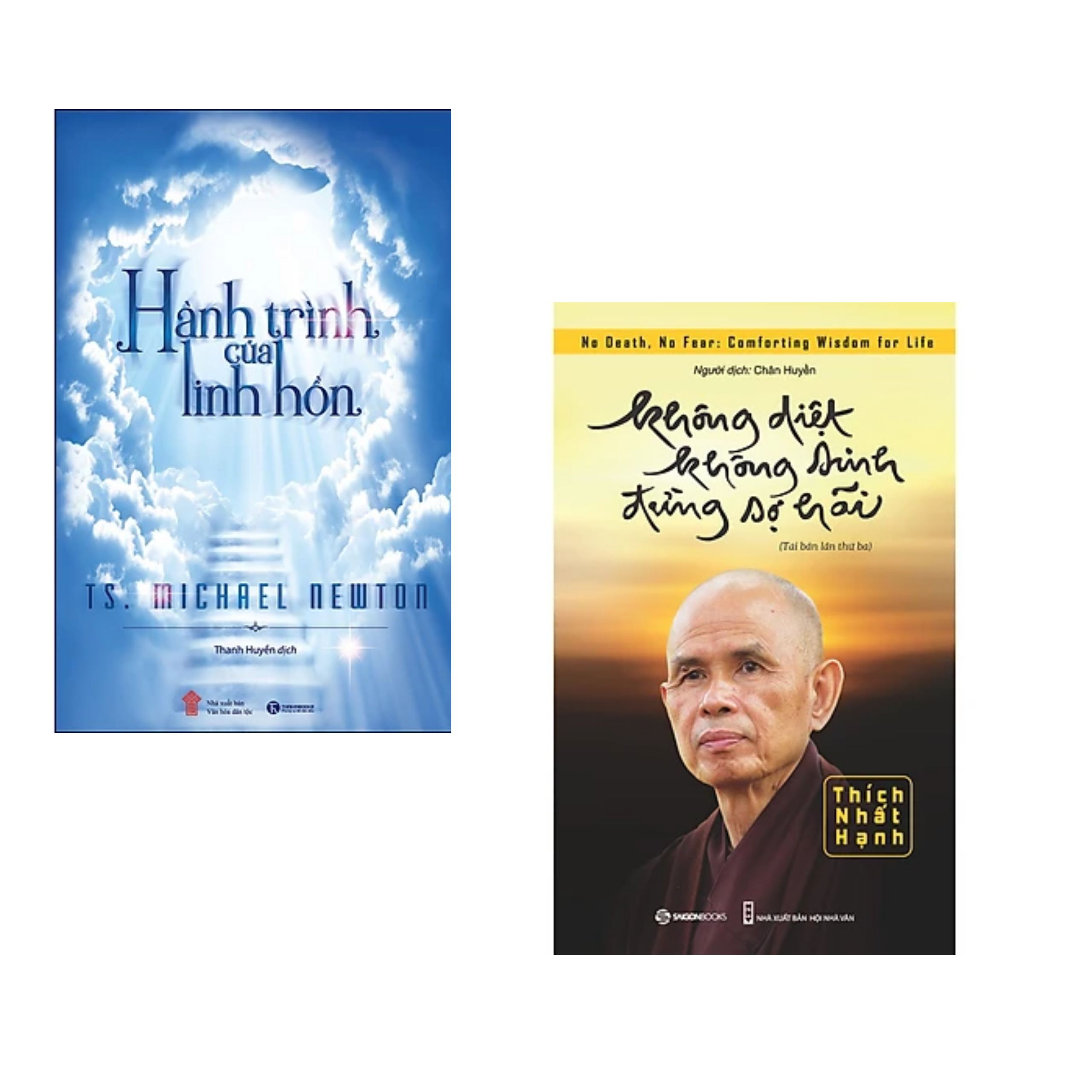 Combo 2 cuốn sách Tôn giáo - Tâm linh: Không Diệt Không Sinh Đừng Sợ Hãi + Hành Trình Của Linh Hồn