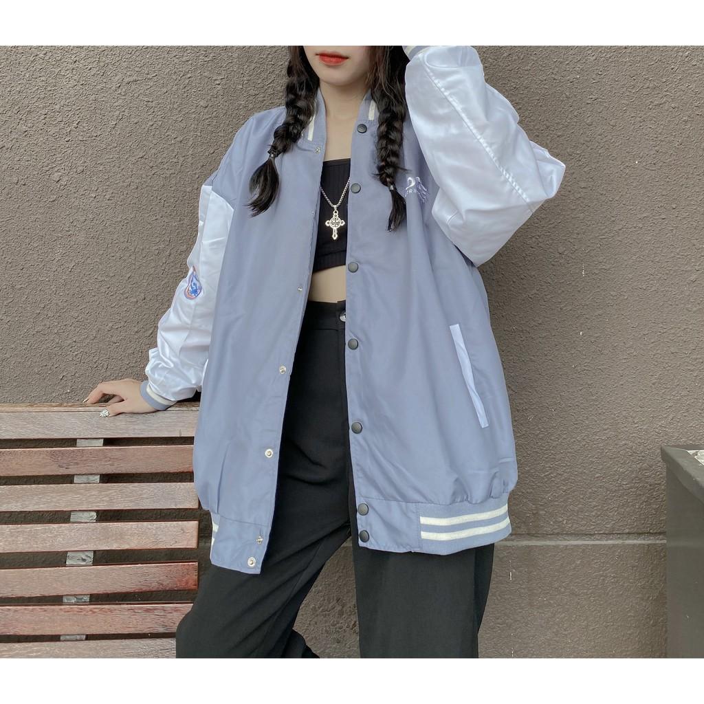 Áo khoác dù bomber jacket in chữ BADGE, chất dù 2 lớp mịn mát,phong cách Hàn Quốc năng động