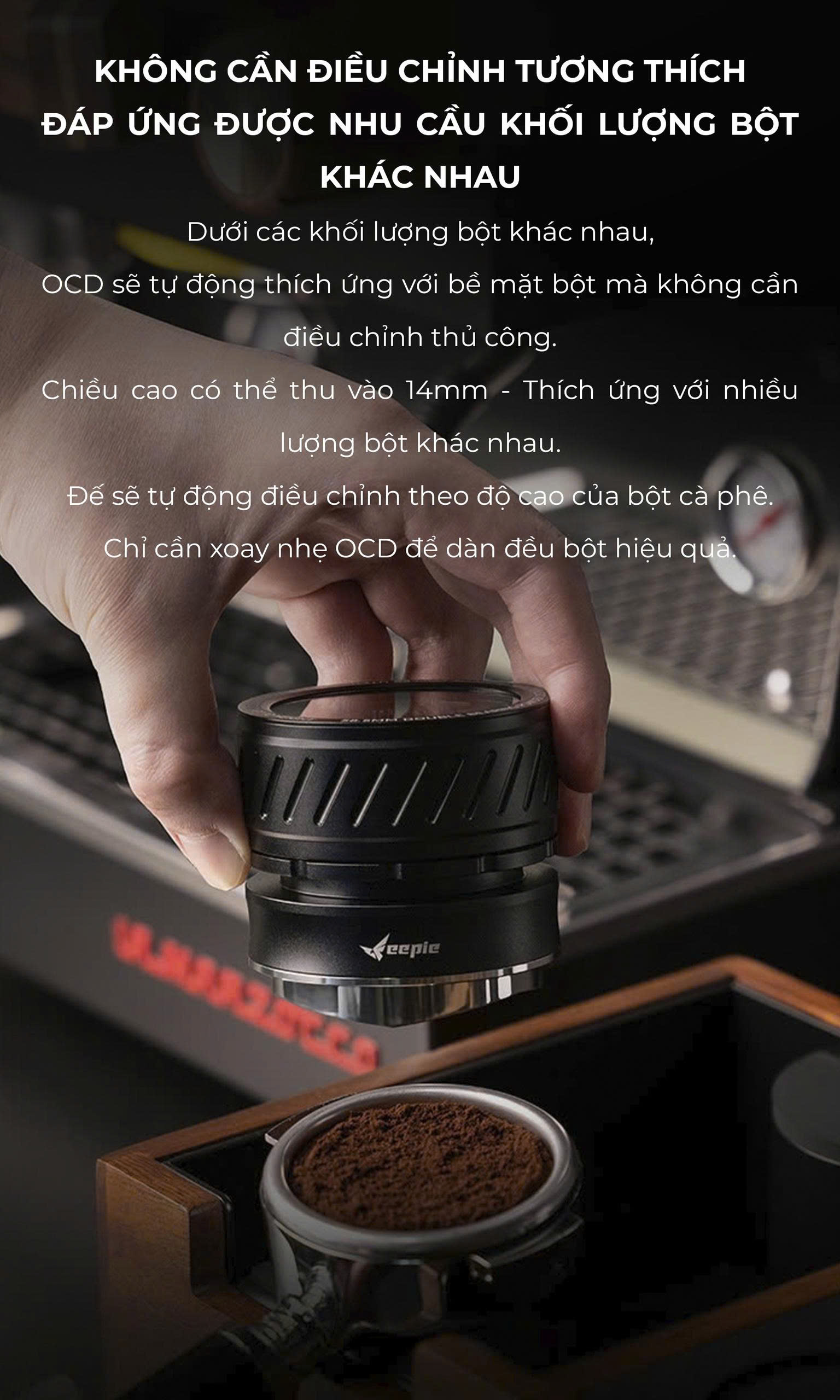 Combo dụng cụ pha espresso Diagonal line Series Feepie