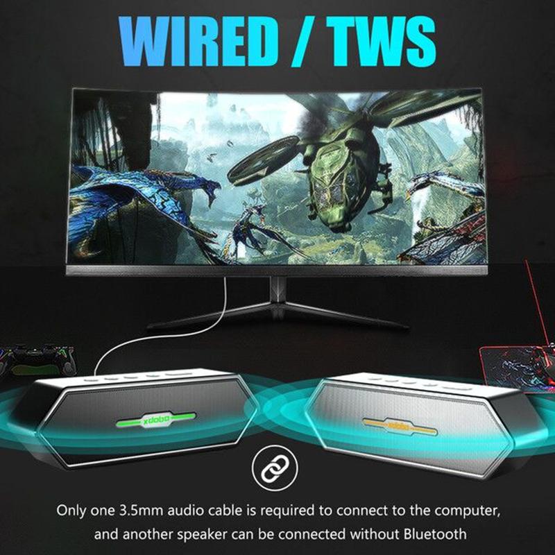 XDOBO NIRVAN50W Gaming Gaming Bluetooth Loa di động Subwofer Subwofer Subwofer Strong Bass Loa mạnh STEREO Color: Wing2020 20W Blue