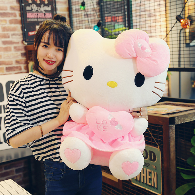 Gấu Bông Mèo Kitty Ôm Tim Siêu Dễ Thương (25cm---&gt;60cm) Hàng Cao Cấp Loại 1 Chất Lượng Cao, An Toàn Cho Trẻ Nhỏ