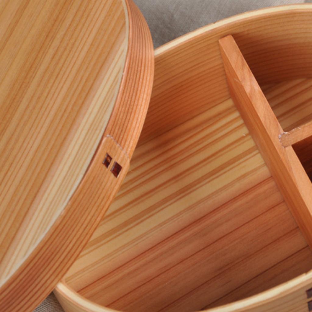 Wooden 1 Tier Lunch Box Bento Box Food Sushi Snack Appetizer Container