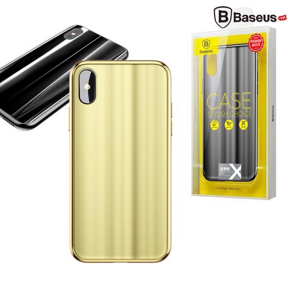 Ốp lưng dành cho iPhone X kính tráng gương 3D Sparkling chính hãng Baseus