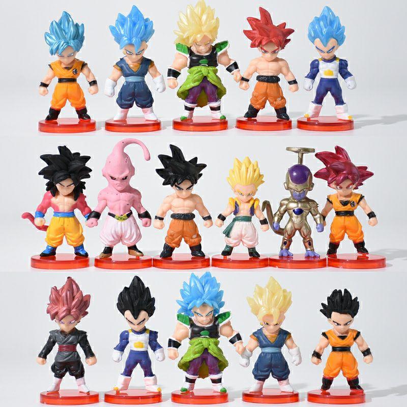 Mô hình NHÂN VẬT chibi goku mini dragon ball buu broly king vegeta super saiyan god dragonball Majin buu CB16