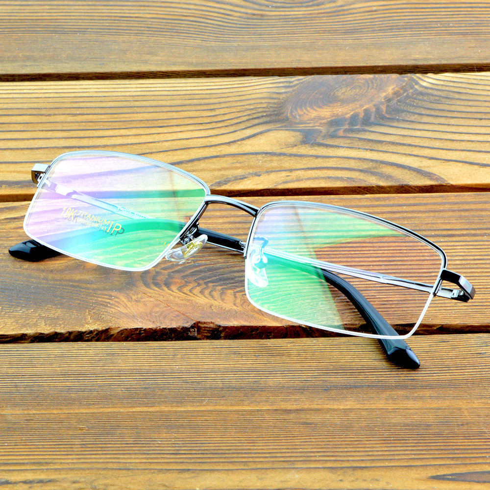 Titan nửa viền Xám Trọng lượng nhẹ Kính sang trọng Khung mắt quang học