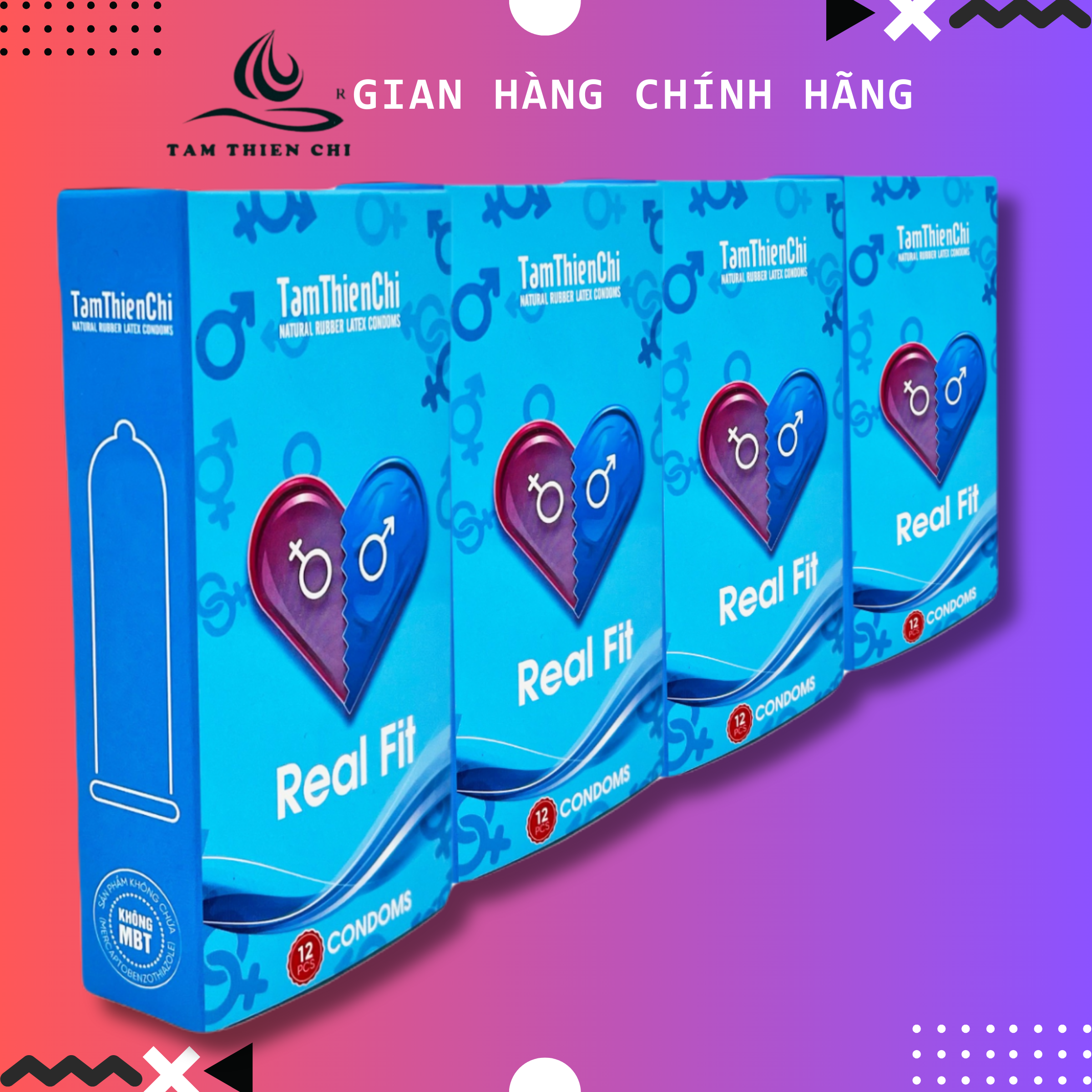 Bao cao su Tâm Thiện Chí Real Fit Bộ 48 cái