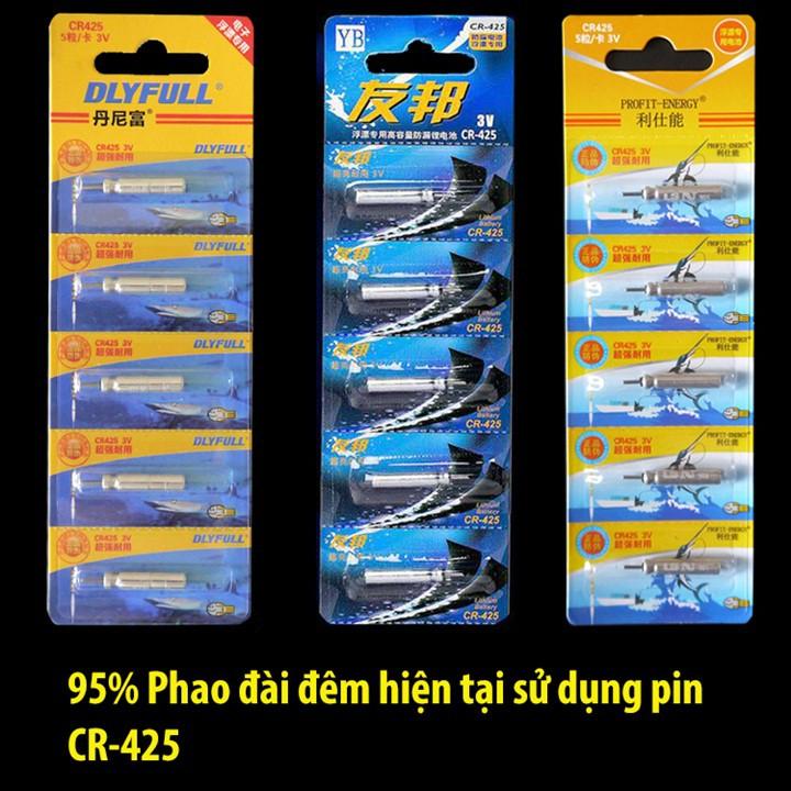 Pin Điện Tử CR-425 1 vỉ 5 viên, Chuyên lắp phao câu đài câu đêm, PIN phao