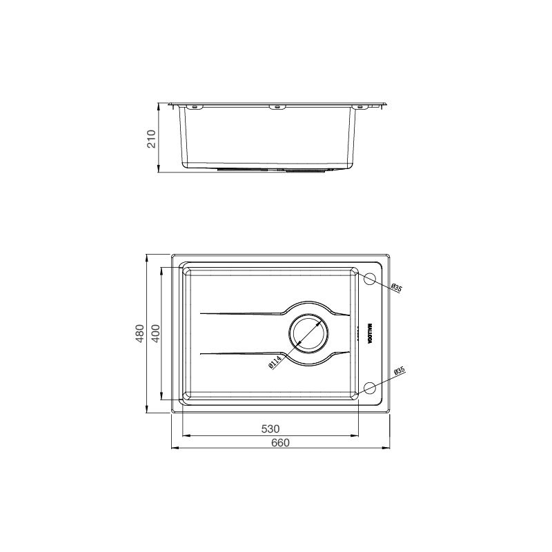 Chậu rửa chén inox đơn Malloca MS 5066W - Hàng Chính Hãng