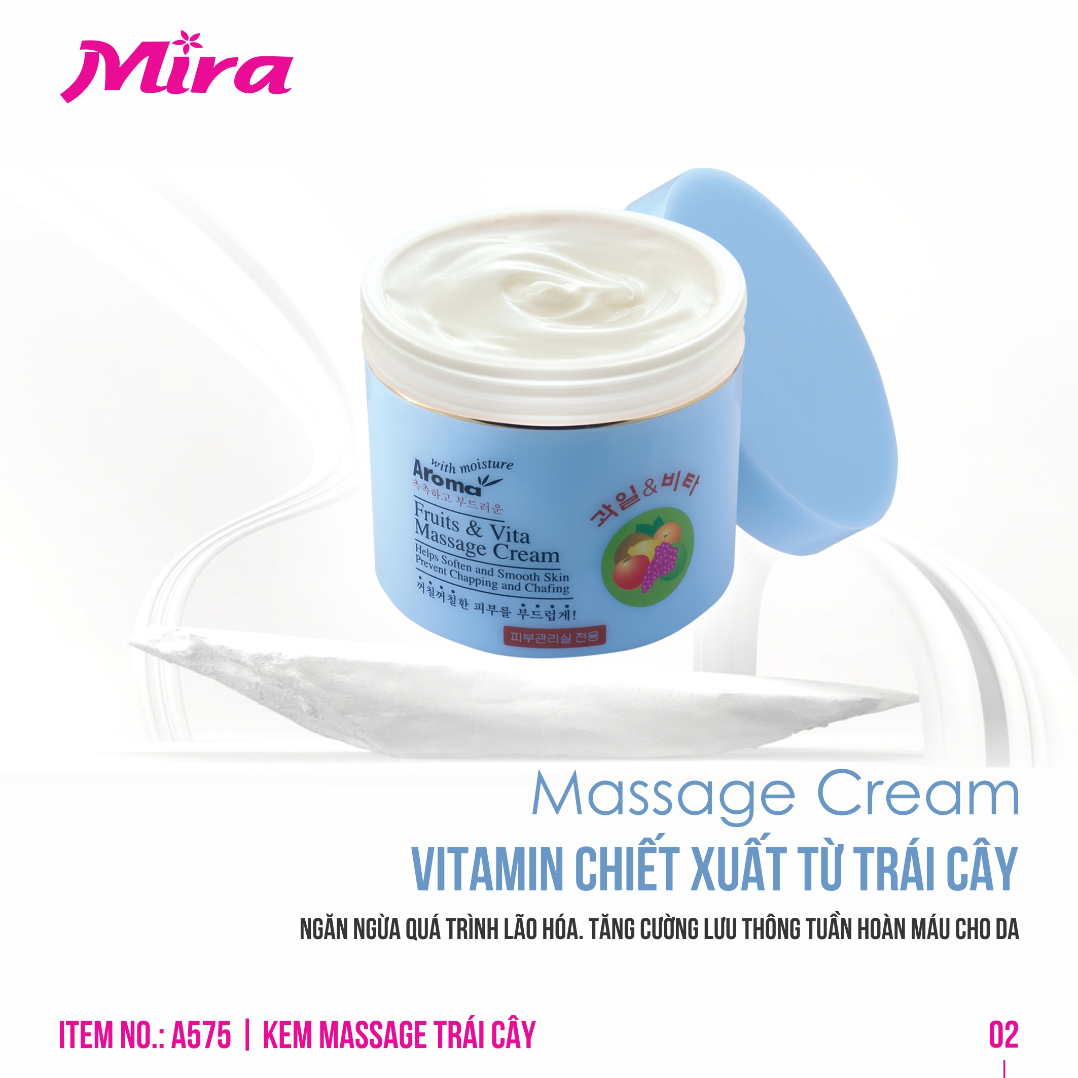 Kem Massage Trái Cây Và Vitamin Chống Lão Hoá Aroma Fruit & Vita Massage Cream (480g) A575