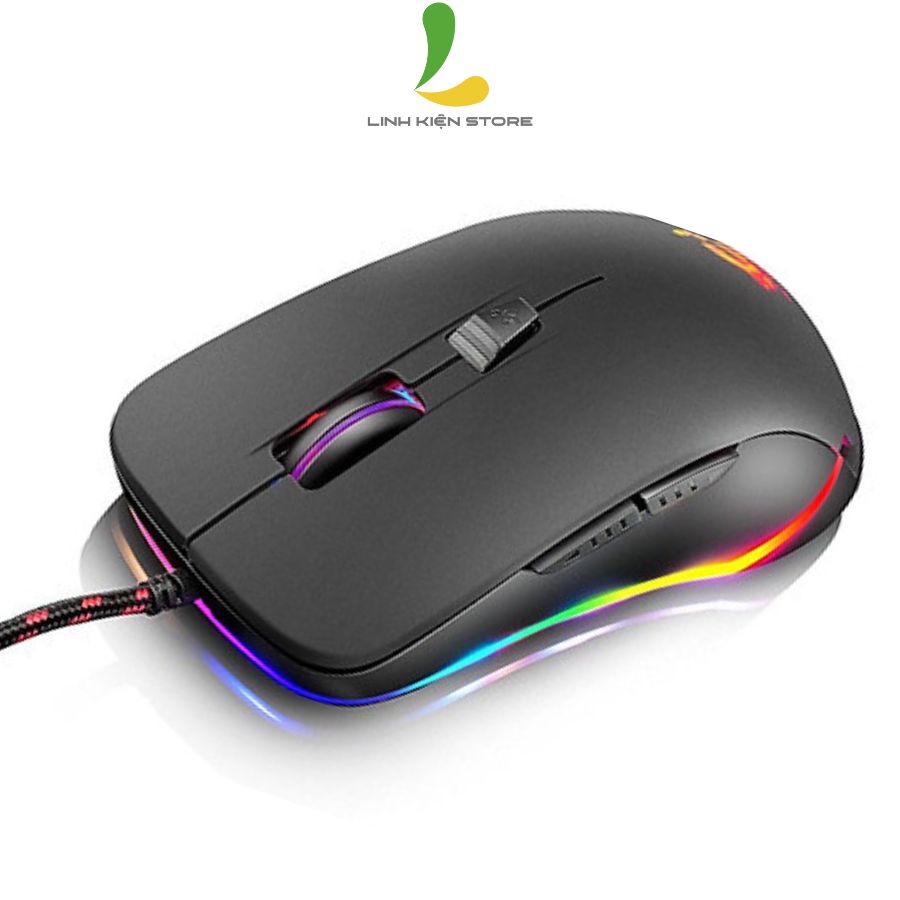 Chuột gaming máy tính Ziyoulang V6 - Chuột chơi game có dây tích hợp đèn Led RGB nhiều chế độ đổi màu khác nhau ấn tượng - Hàng nhập khẩu