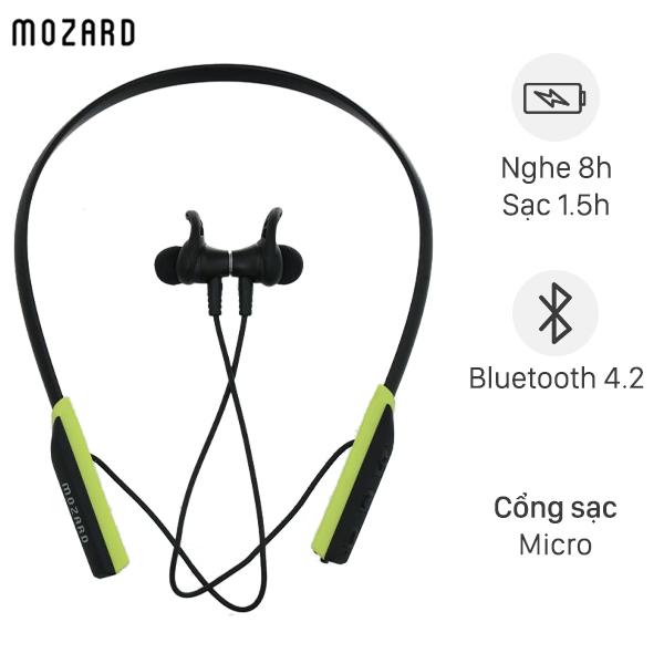 Tai nghe Bluetooth Mozard Flex4 Đen Xanh - Hàng Chính Hãng