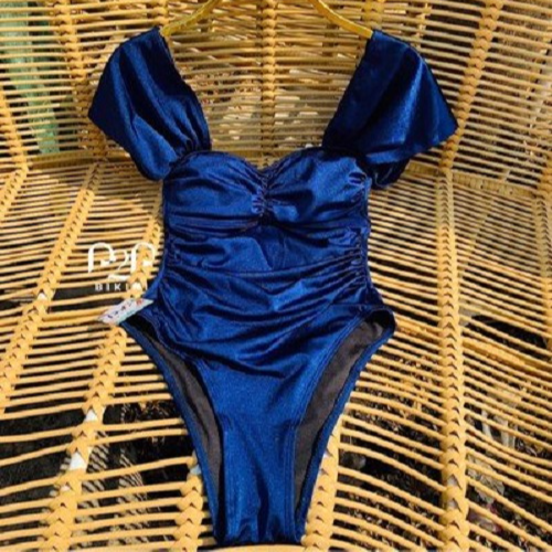 P2P BIKINI - Đồ bơi một mảnh tay ngắn nhún bụng xanh navy - MN350M_HD6