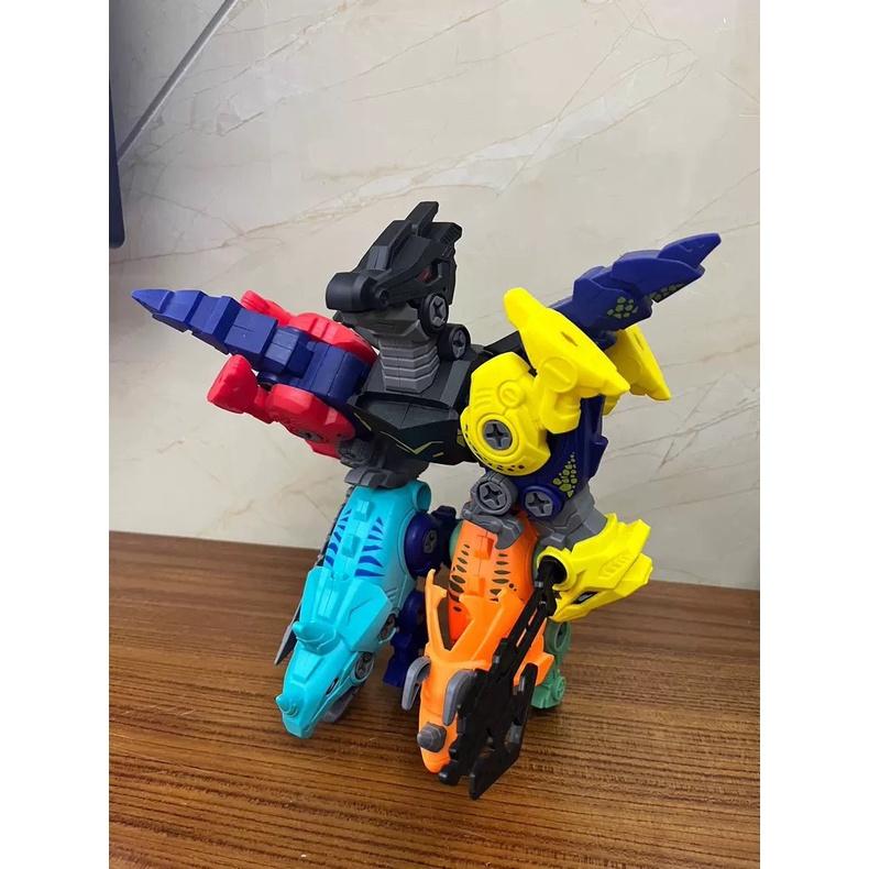 Đồ chơi Khủng Long lắp biến hình Robot 5 mẫu kèm tua vít tháo lắp biến tấu nhiều kiểu, thế giới đồ chơi 1104