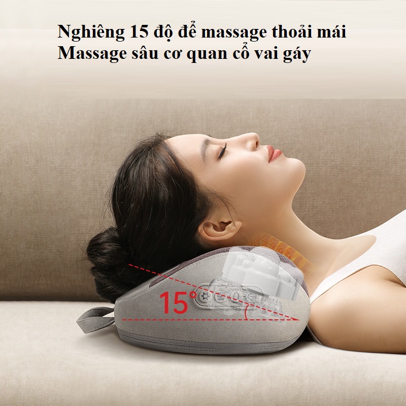 [Tặng củ sạc + cáp sạc] Gối Massage Cổ Vai Gáy Không Dây GDV S8 Ruột Gối Bằng Cao Su Non Loại 20 Bi Dùng Pin Sạc - Màu Ngẫu Nhiên - Hàng Chính Hãng
