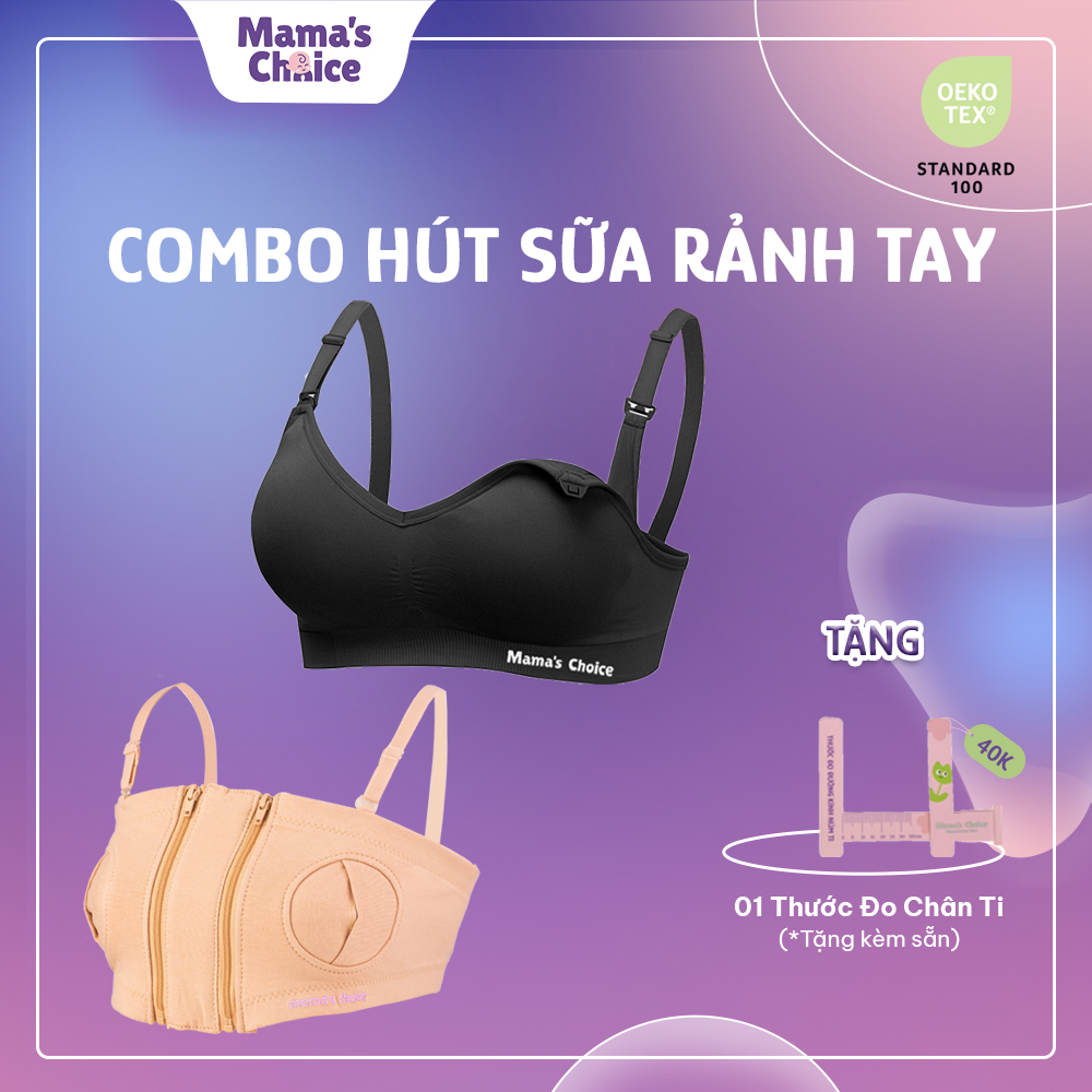 Combo Hỗ Trợ Hút Sữa Rảnh Tay, Áo Hút Sữa và Áo Lót Ngực Đa Năng Mama's Choice, Tăng Hiệu Quả Giảm Gánh Nặng Cho Mẹ