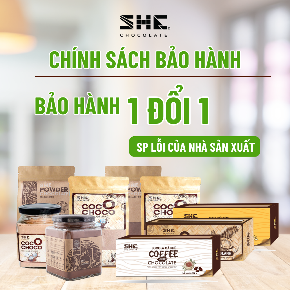 Socola bột Cà phê - Hộp 150g - SHE Chocolate. Hương vị đậm đà, thơm ngon tăng sự tỉnh táo. Hương vị đậm đà, bổ sung năng lượng, tốt cho sức khỏe. Quà tặng người thân, dịp lễ