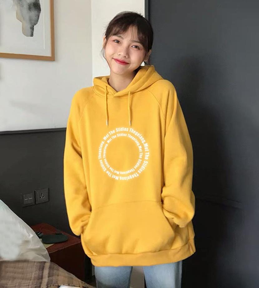 ÁO KHOÁC NỈ HOODIE PHẢN QUANG  VÒNG TRÒN CHỮ