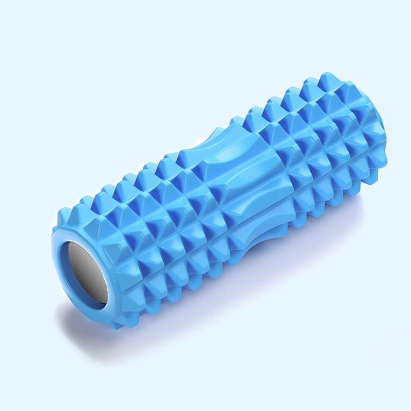 Foam Roller Massage Màu Xanh Dương - Con Lăn Yoga Matxa Tập Gym Tập Thể Thao Giãn Cơ Ống Trụ Lăn Xốp Có Gai Hãng Amalife