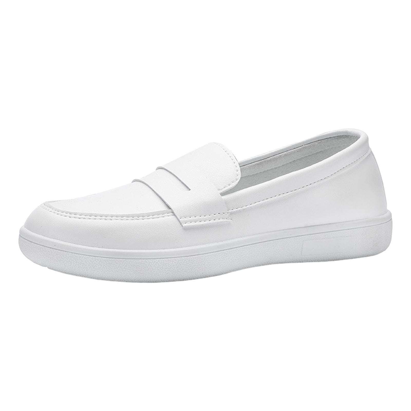 Women's Nursing Shoes Nurse Loafers Work Shoes PU Leather Flat Nursing Shoes