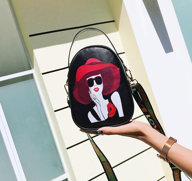Túi Đéo Chéo Nữ Họa Tiết Cô Gái Trẻ Trung