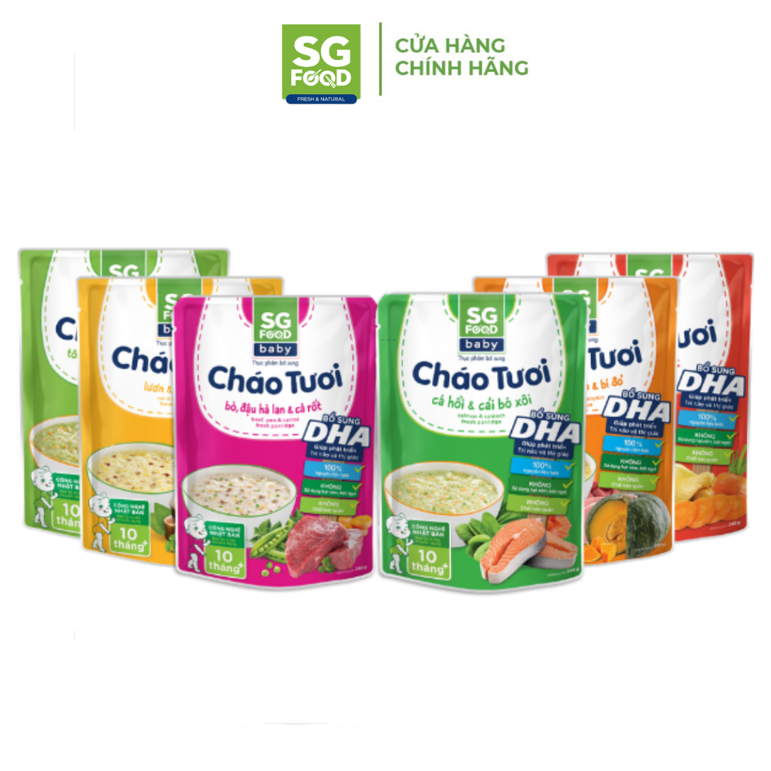 Lốc 61 - Combo 6 Cháo Tươi Baby Sài Gòn Food 240G