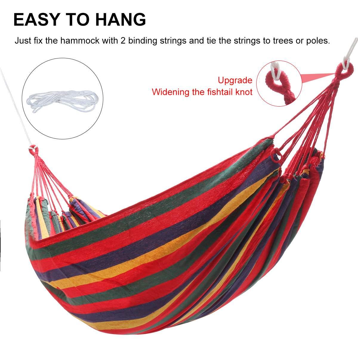 80CM/150CM Di Động Võng Võng Ngoài Trời Treo Giường Cho Nhà Du Lịch Cắm Trại Đi Bộ Đường Dài Đầm Xòe Vải Sọc Võng