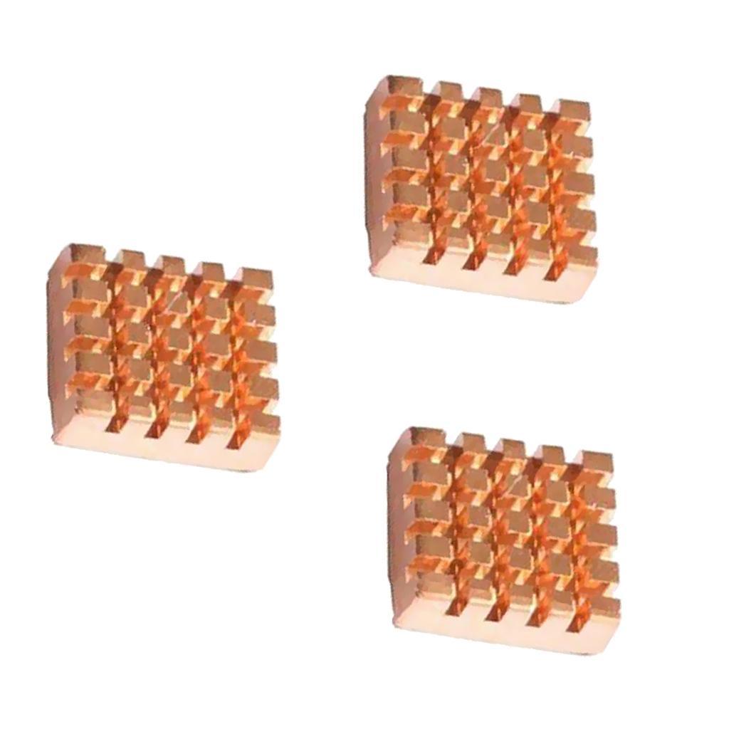 Eletronics Cooling Copper Heatsink for Raspberry Pi Cooling Heatsinks Cooler 3 pcs