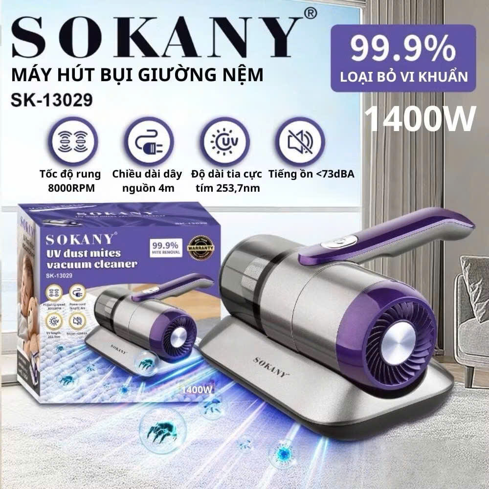 Máy Hút Bụi Giường Nệm Diệt Khuẩn UV, Công Suất 1400W - Hút Sạch Mọi Bụi Bẩn - HÀNG CHÍNH HÃNG MINIIN