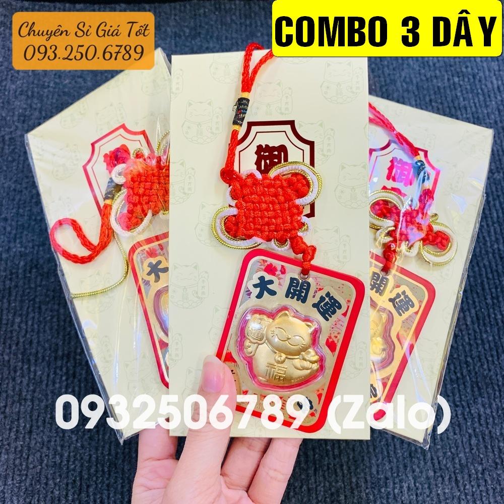Combo 3 Bao lì xì Dây Treo Mèo Thần Tài Mạ Vàng Đại Cát Đại Lợi Chiêu Rước Tài Lộc Phong Thủy May Mắn, Tiền lì xì tết 2023 , NELI