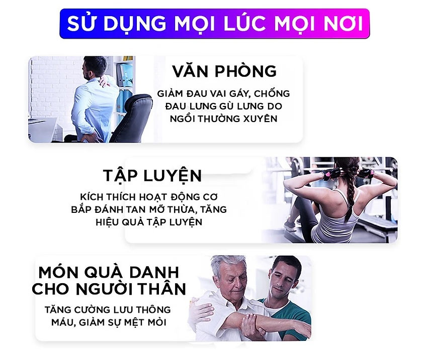 Máy Massage Cầm Tay Cao Cấp GB-820 - Hỗ Trợ Massage Chuyên Sâu - Giảm đau cơ - Giảm Cứng Khớp - Massage Toàn Thân - Tặng Kèm 4 Đầu Massage