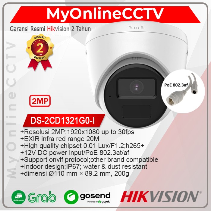 Camera IP Dome hồng ngoại 2.0 Megapixel HIKVISION DS-2CD1323G0E-I(L) - HÀNG CHÍNH HÃNG