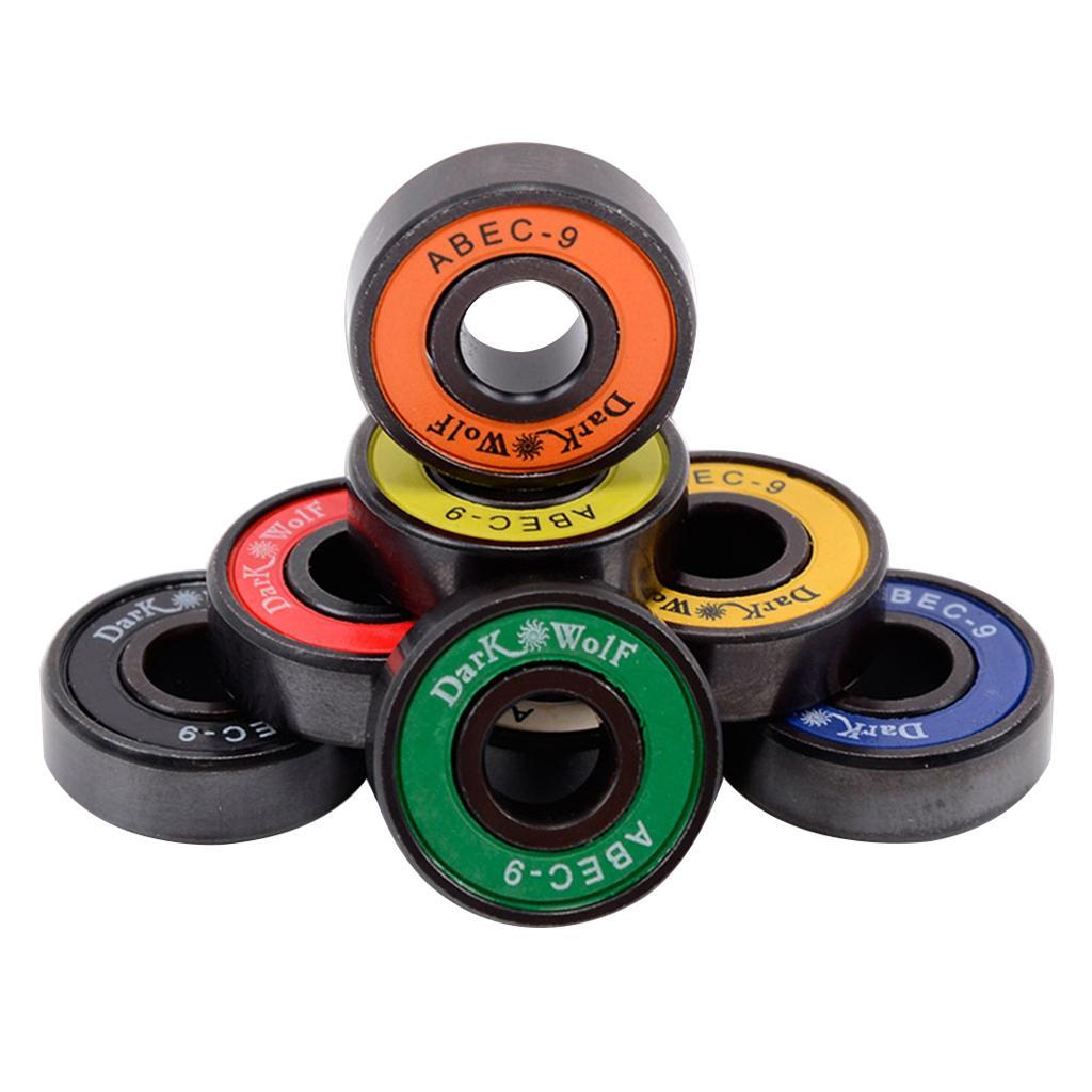 8 Packs 22mm Standard Steel Bearings for Skateboard/Scooter/Roller Skates