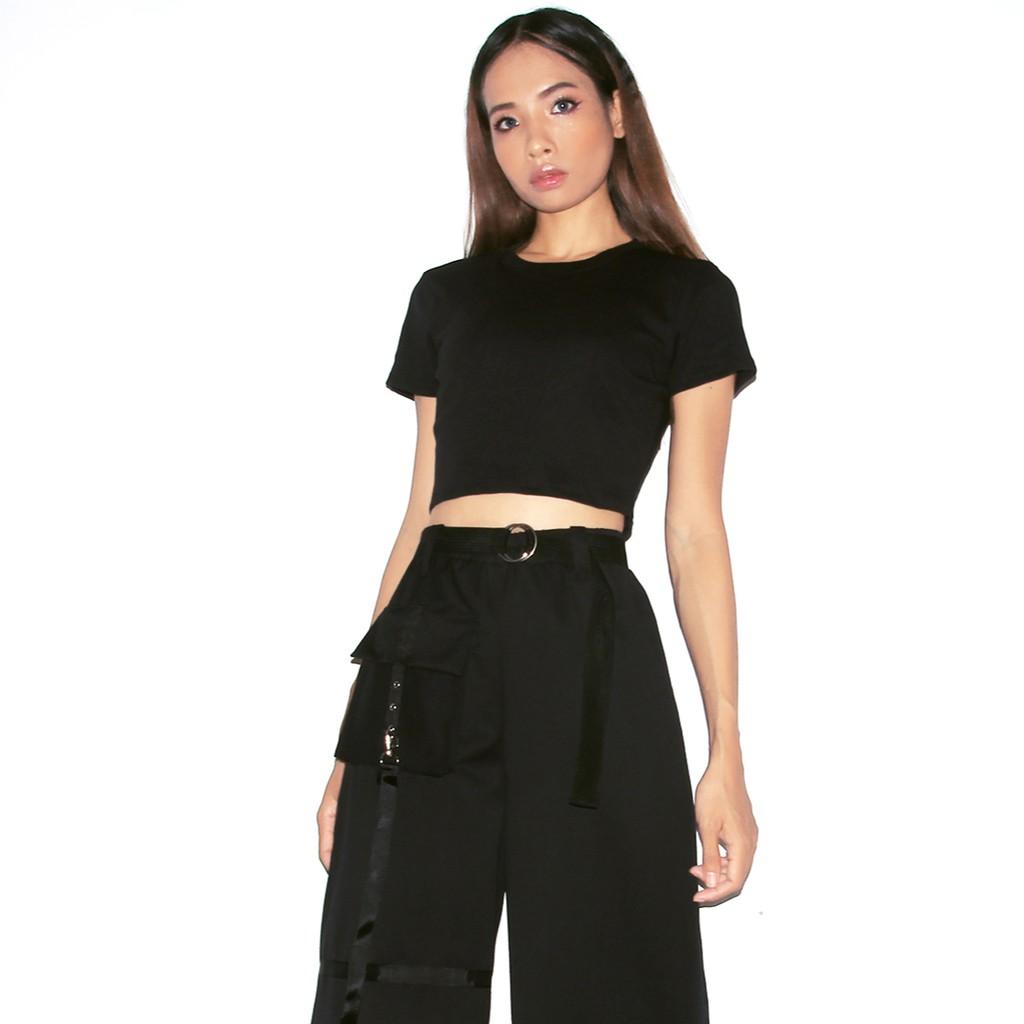 - VIDEO Áo thun croptop cổ tròn basic