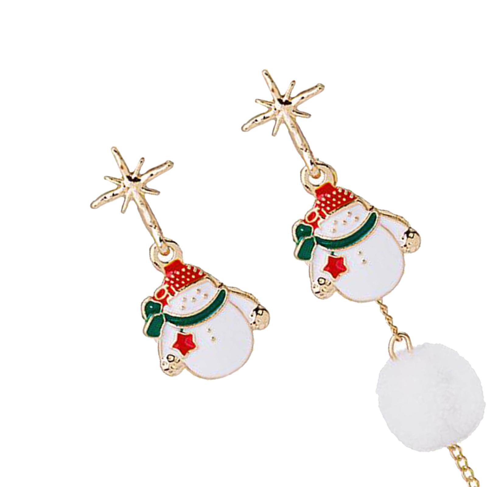 Footful Asymmetrical Christmas Stud Earrings Jewellery Dangle Stud for Girls