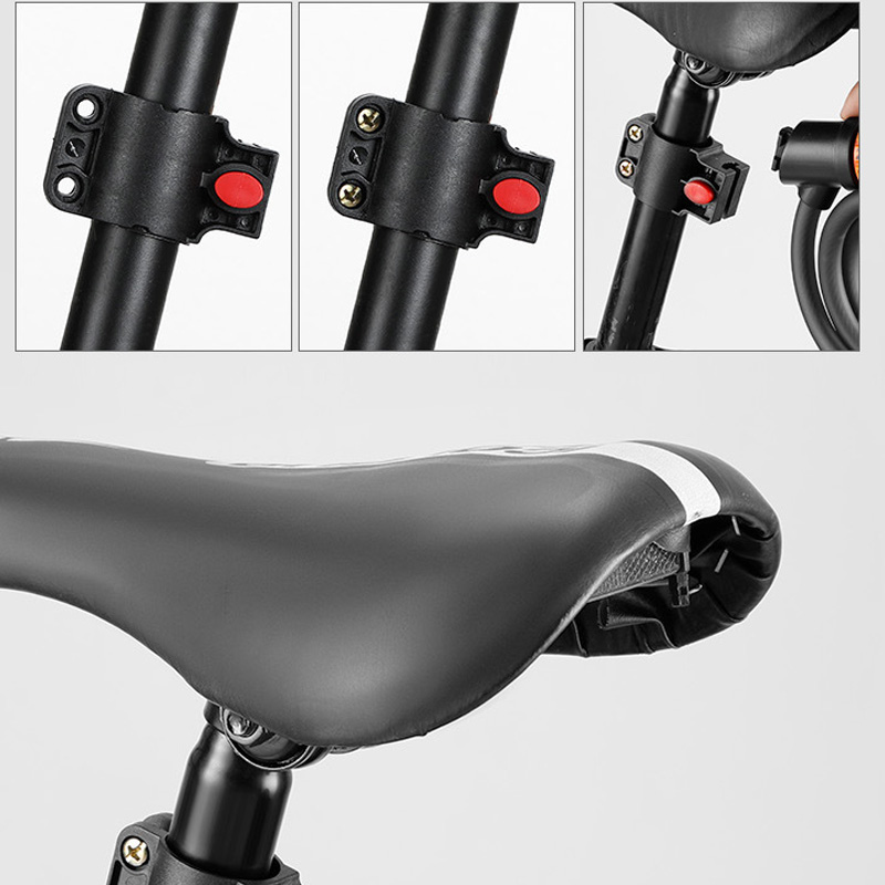 Khóa số chống trộm xe đạp kiêm đèn báo hậu dùng pin sạc, loại 5 mã số có thể thay đổi được, dài 1.2m