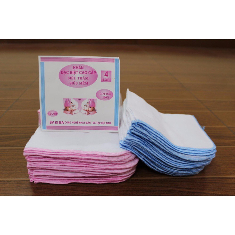 Set 10 khăn mặt 4 lớp dày dặn, siêu mềm xuất Nhật