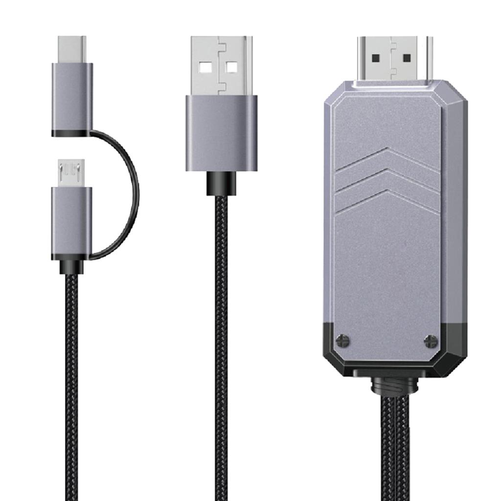 1080P Type C/Micro USB To HDMI Cable Adapter Bluetooth 5.0 HDMI Converter