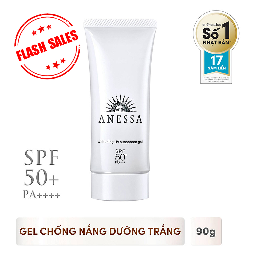 Kem chống nắng dưỡng trắng Anessa Whitening UV Sunscreen Gel Spf 50+ Pa++++ (90g)