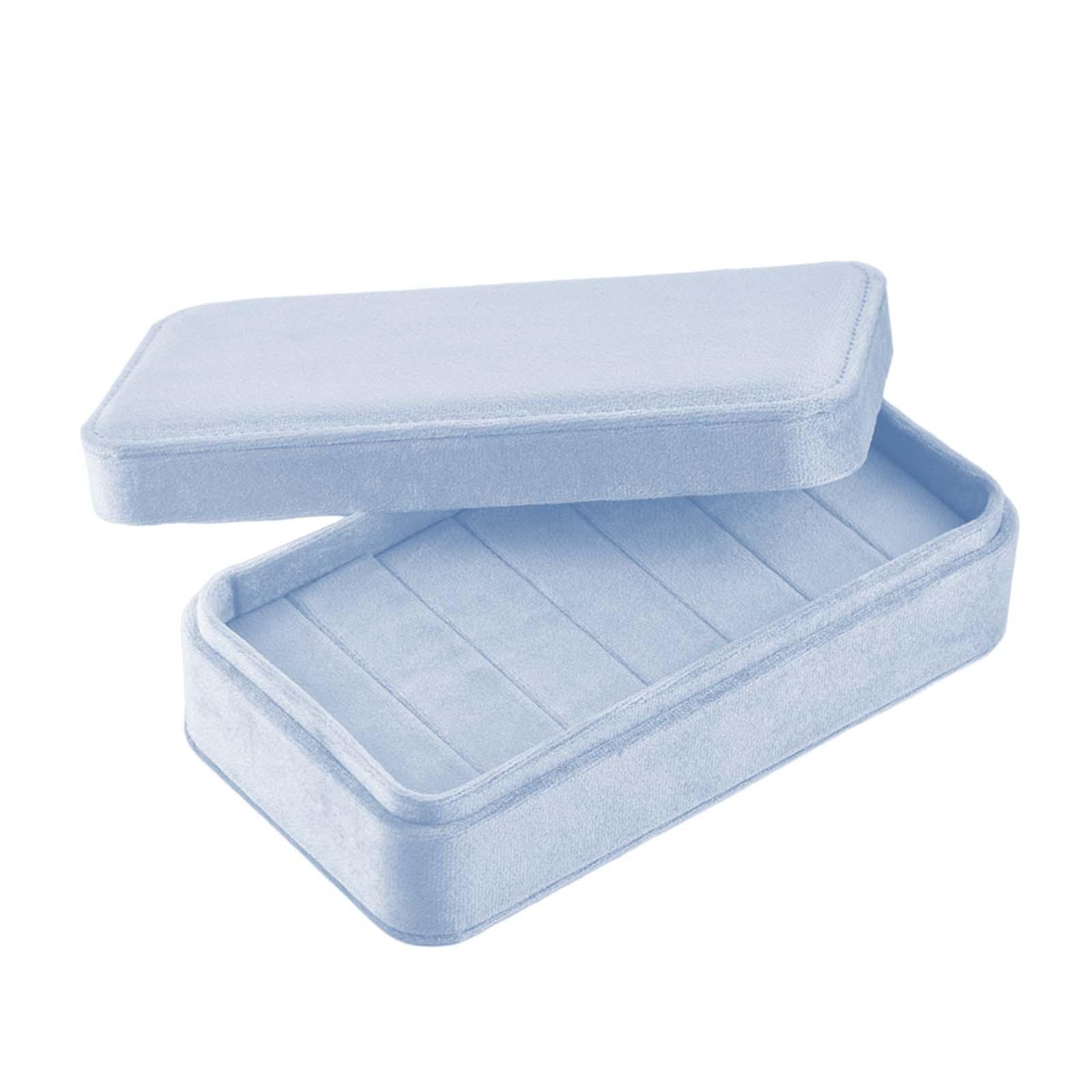 2Pcs Dustproof Velvet Rings Display Holder Storage Case for Girls Dress Tables